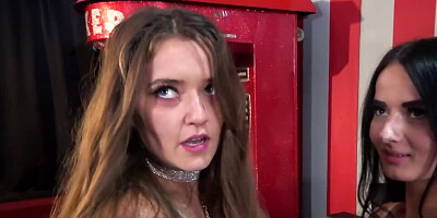 Foxy brunette Zuzu Sweet is fucked while the crowd is watching