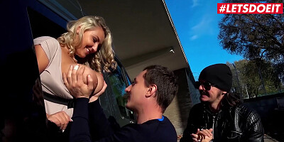 LETSDOEIT - Big-Boobed Czech PHAT ASS WHITE GIRL Juggles her Yam-Sized Orbs on the ORGY Bus