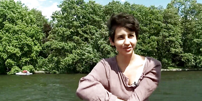 Ersties - Adorable Anais Plays With Her Hairy Pussy in the Middle of a Lake