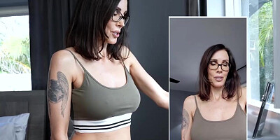 Stunning stepmom fucks with stepson in bed