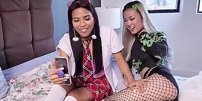 Cute Petite Asian teens 18+ Have Threesome With College Professor 8 Min