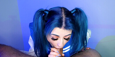 Jewelz Blu demonstrates her blowjob skills