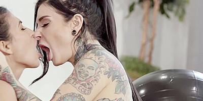 Heather Vahn And Joanna Angel In Tattooed Lesbian Yoga Instructor Fucks