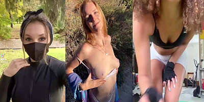29 shameless chicks Demonstrating their Fun Bags, Donk and Gash in Public