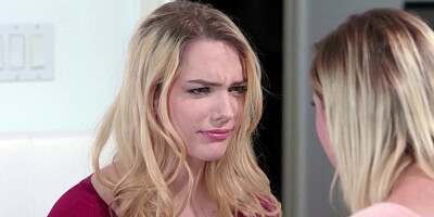 Blonde dominates her stepsister to fuck