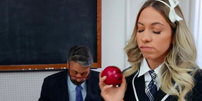 Geography teacher loses control and fucks the coed in uniform