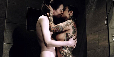 Joanna Angel and Stoya dare to fuck each other in shower