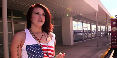 Redhead teen takes a cumshot after trying to sell fake jewelry