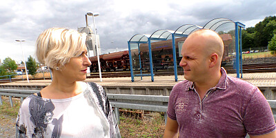 Mature blonde eats a stranger's ass and gets fucked too