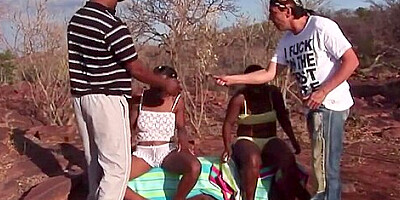 Black Sex Slaves Get passed around in Outdoor BDSM interracial Orgy