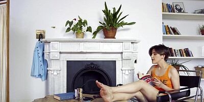 Lovable dark-haired, Alex Swon is about to poke a sexy, tatted fellow, on the sofa