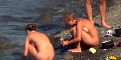 Kinky gals were caught on gauze while they were having lovemaking or jerking, on the beach