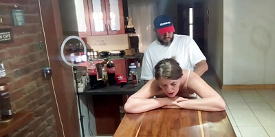 Perfect tits barlady fucked hard on her bar