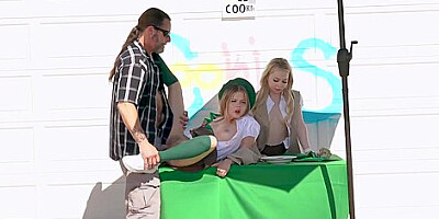 Cute Scout Babes And Get Nicely Fucked With Billy Boston, Jack Vegas And Haley Spades