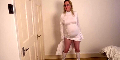 Cosplay Dancing Striptease In Pvc Boots - Princess Leia