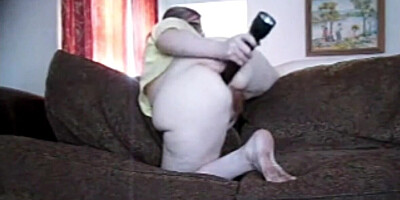 Fucking my hairy twat and ass with flashlight