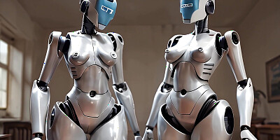 Two Sex Droid Ready To Fuck POV AI Porn
