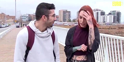 Muddy minded ginger-haired Silvia Rubi picked up a stranger in the city to plows her, in 3some