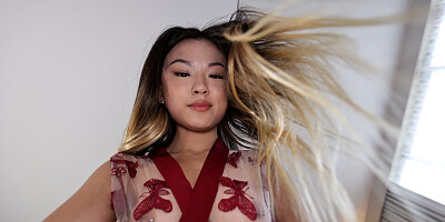 Lulu Chu spreads her legs wide open and welcomes in firm cock