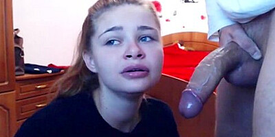 Sexy pretty babe likes deep throat big cock swallow