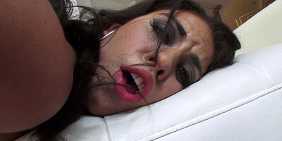 A chick gets her ass plugged by a dick and a dildo as well
