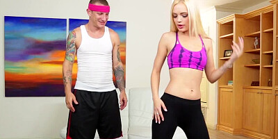 Hot blonde diversifies her yoga with nice sex