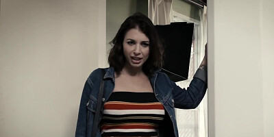 Short haired MILF darling pleasing her hunky boyfriend at home