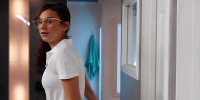 Sauna employee doesn't blow a chance to join for threesome fuck