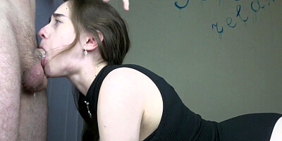 Stellar College Girl makes a Deep Oral. Boy Romps and Pops in the Facehole.