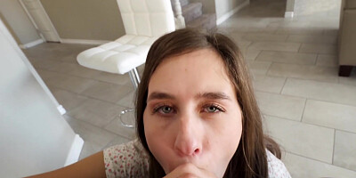 Blowjob from babe Kourtney Rae and sex with stepfather