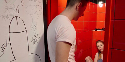 Horny slut Sata Jones gets screwed in public toilet