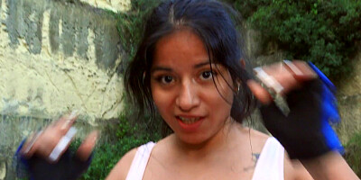 Busty latina Amy Amor and pov sex in nature