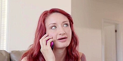Red haired babe with blue eyes, Violet Monroe had wild anal sex with a horny, black guy