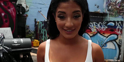 Amazing latina Kosame Dash takes huge dick deep in her mouth and pussy