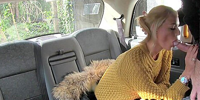 Tall busty blonde anal banged in fake taxi