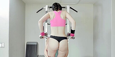 Rion King railing Violet Rains flexing tight pussy from behind