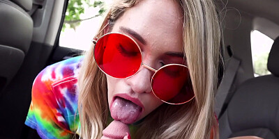 Khloe Kapri sucks big dick and gets screwed in the car