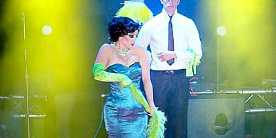 Burlesque Strip SHOW 346 Miss Indigo Blue Nude Green