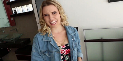 Inviting, fledgling light-haired with a thick sneer is about to have xxx hook-up and get a facial cumshot