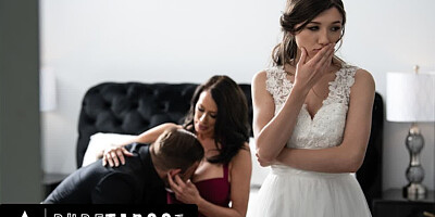PURE TABOO Bride Maya Woulfe Caught Anxious Fiance Sucking His Caring Stepmom Reagan Foxx',s Breasts
