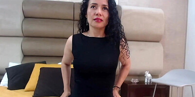 Mature Latina lady fingers herself on webcam