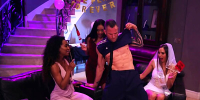 Latina maid of honor fucked by stripper with tattooed hand