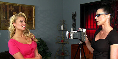 Two blondes are going down on each other in a lesbian video