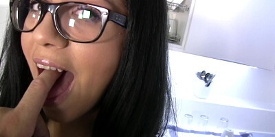 Nerdy Latina bitch needs a large cock in her pussy right away