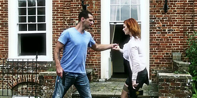 A redhead is getting a cock pushed inside her cunt lips today