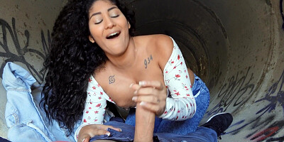 Venus Afrodita is sucking the cock in POV