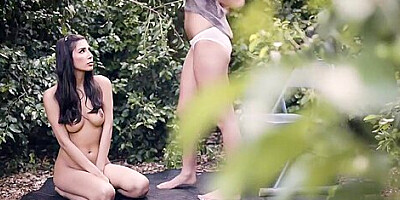 teen 18+ Lesbians Hot Outdoor Pussy Adventure