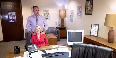 Principal fucks big tit soccer mom at the office