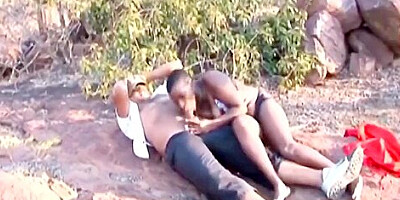 Exotic african sex slave in bondage has to suck her owners dick very gently