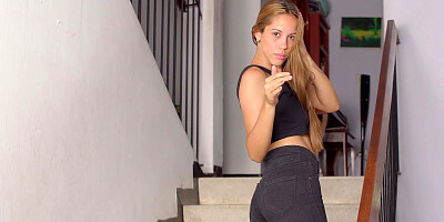 Lovely Norey Garcia with big tits caresses her tender body